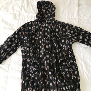 Free People patterned hooded snap button jacket
